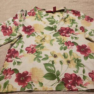 Vintage 90s Gloria Vanderbilt Shirt - Floral knit.